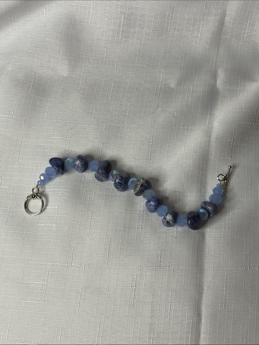 Handcrafted Sodalite and Crystal Chunky Bracelet - Picture 3 of 4